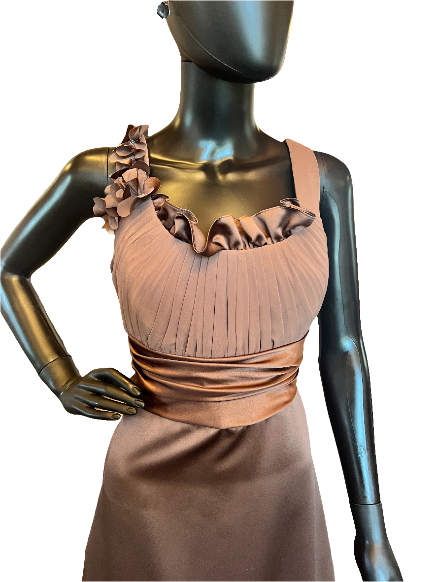 Sable Satin A-Line Formal Dress