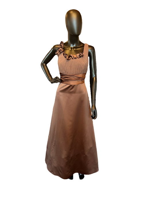 Sable Satin A-Line Formal Dress