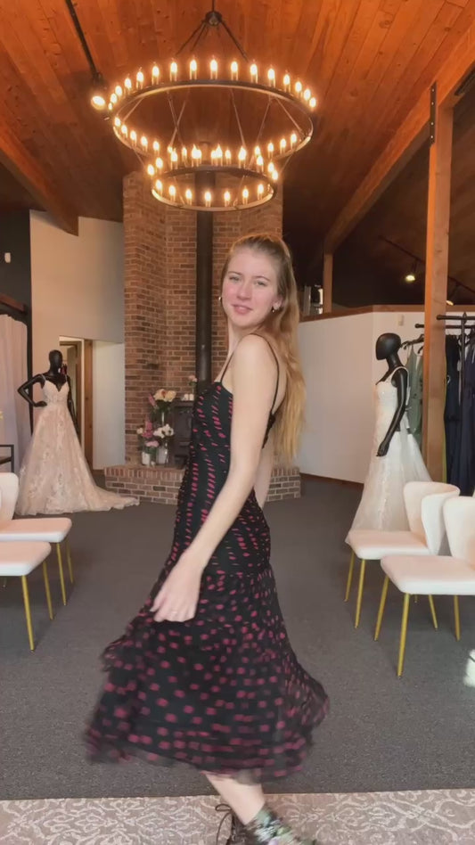 Vintage Black/Red Polka dot Dress