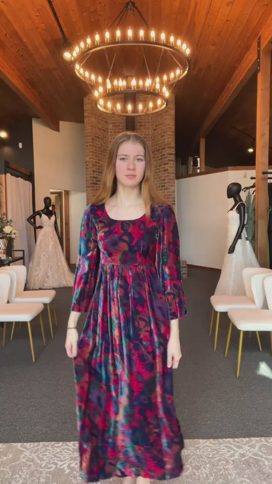 Vintage Velvet Dip Dye Dress