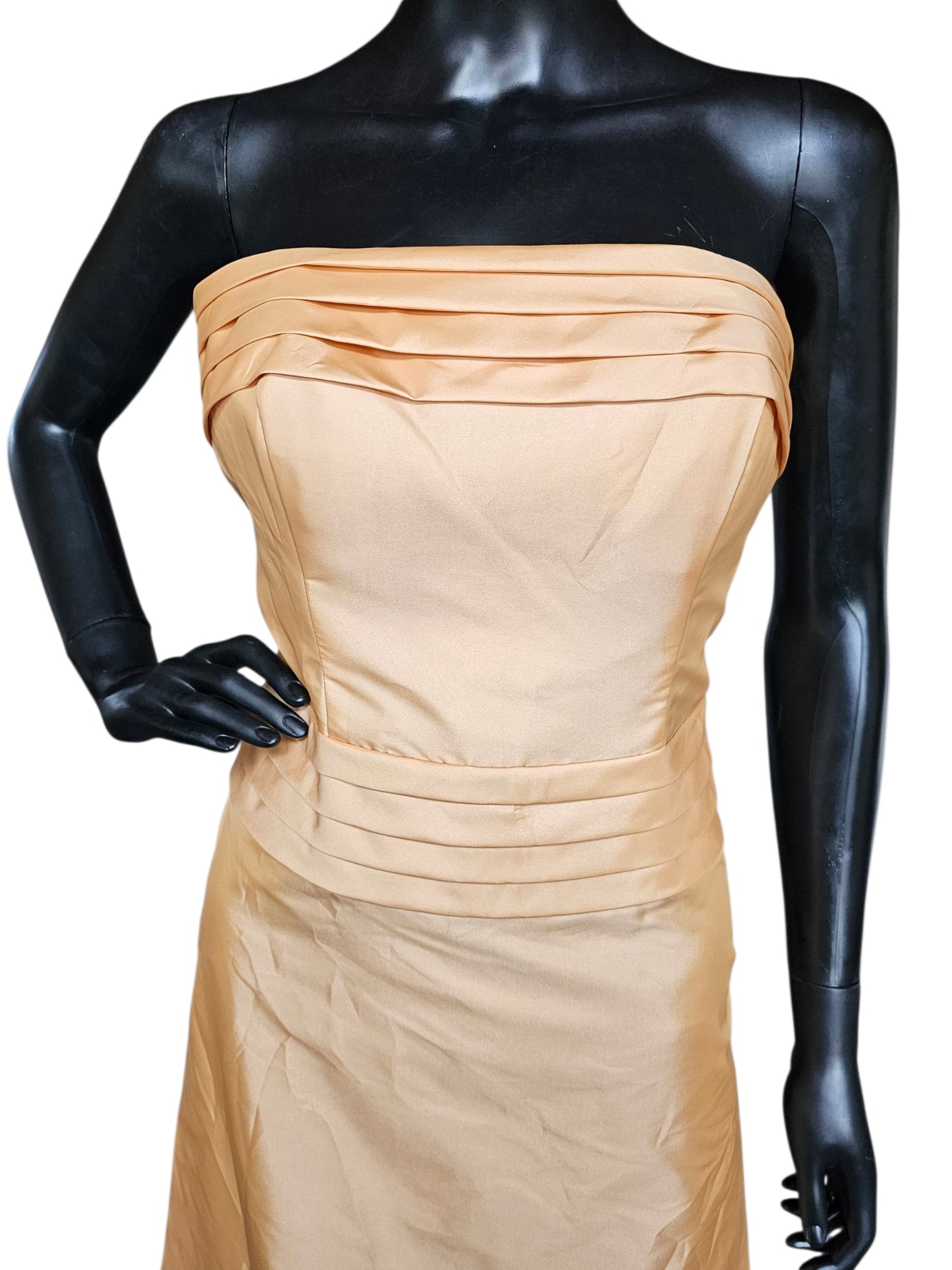 Gold Strapless Ruffle Tafetta - Bari Jay