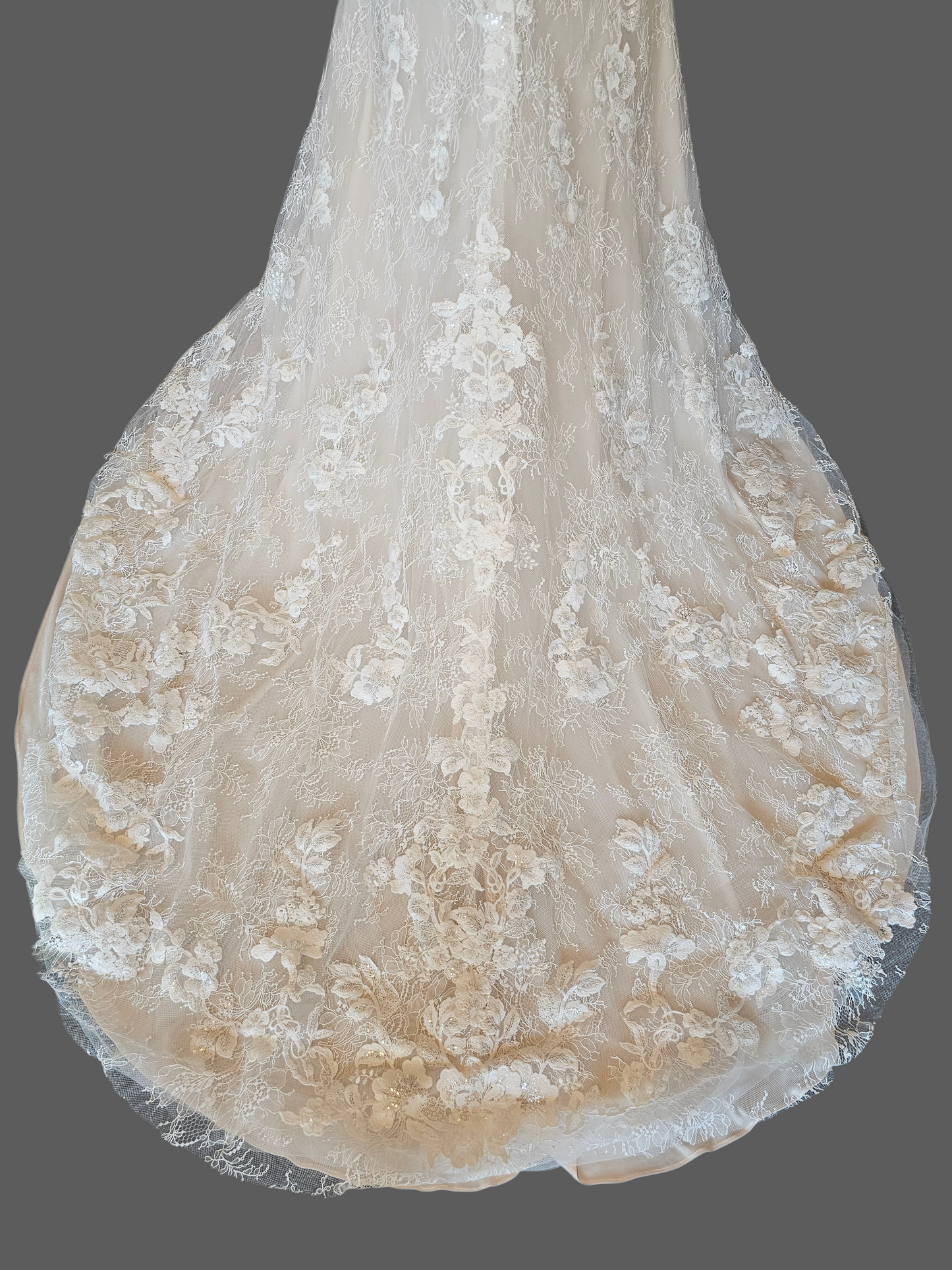 Ivory/Honey Beaded Fitted Lace Sweetheart Strapless Wedding Dress - Mori Lee