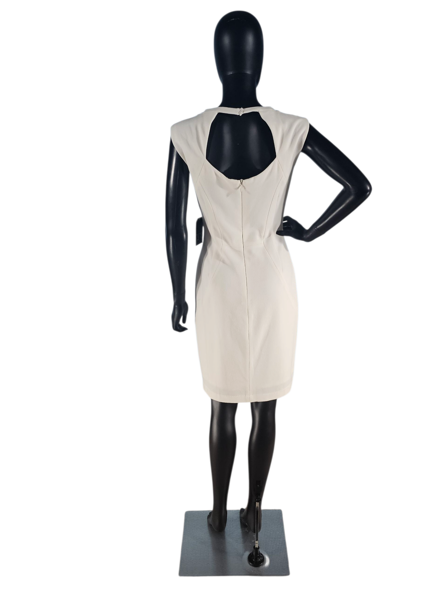 BCBG Cream/Gold Necklace Sheath Dress