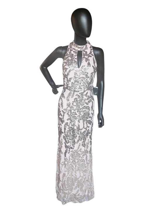 Blush High Neck Fit/Flare Ombre Maci Formal Dress - Adrianna Papell