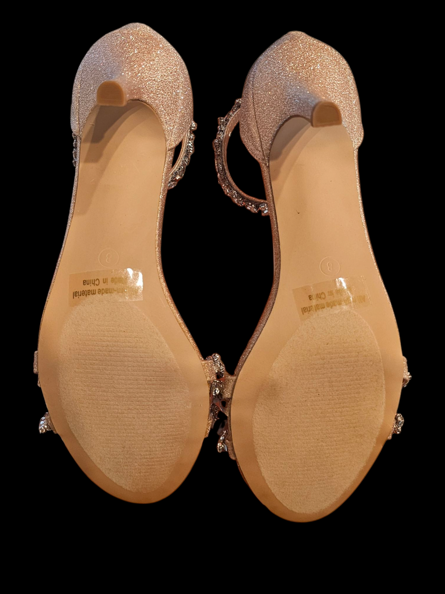 Blush Ankle Strap Crystal Detail  Sandal - NEW