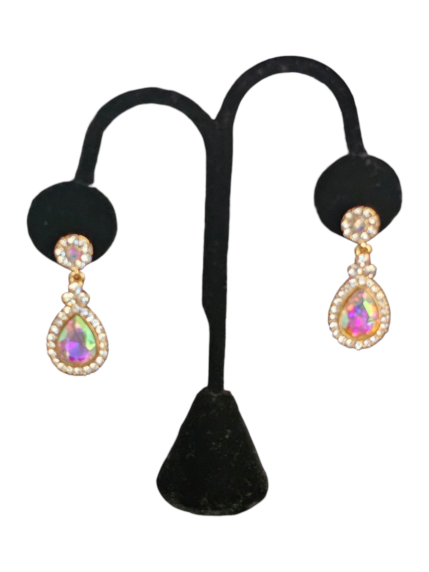 Gold Iridecent Teardrop Earring