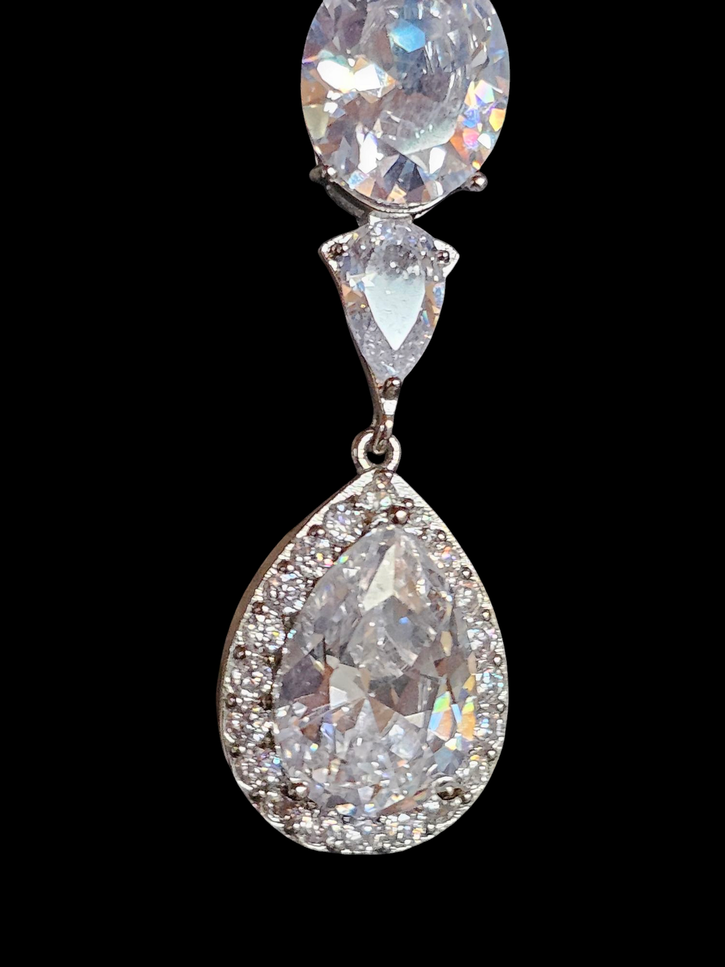 Extra Long Teardrop Crystal Earring