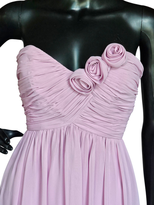 Orchid Chiffon Strapless Sweetheart Formal Dress - Alexia