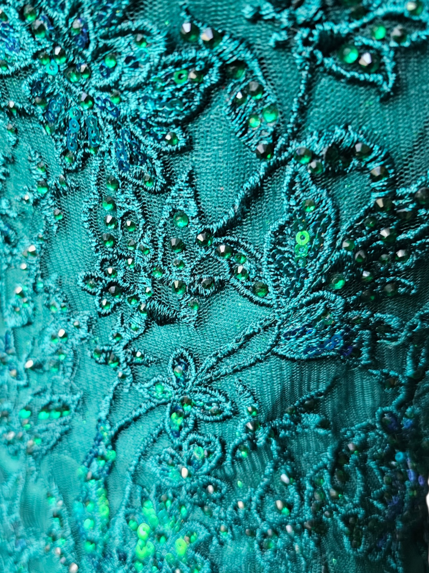 Hunter Mermaid Green/Blue Mesh Sequin Lace Formal Dress/Prom Dress - Ellie Wilde