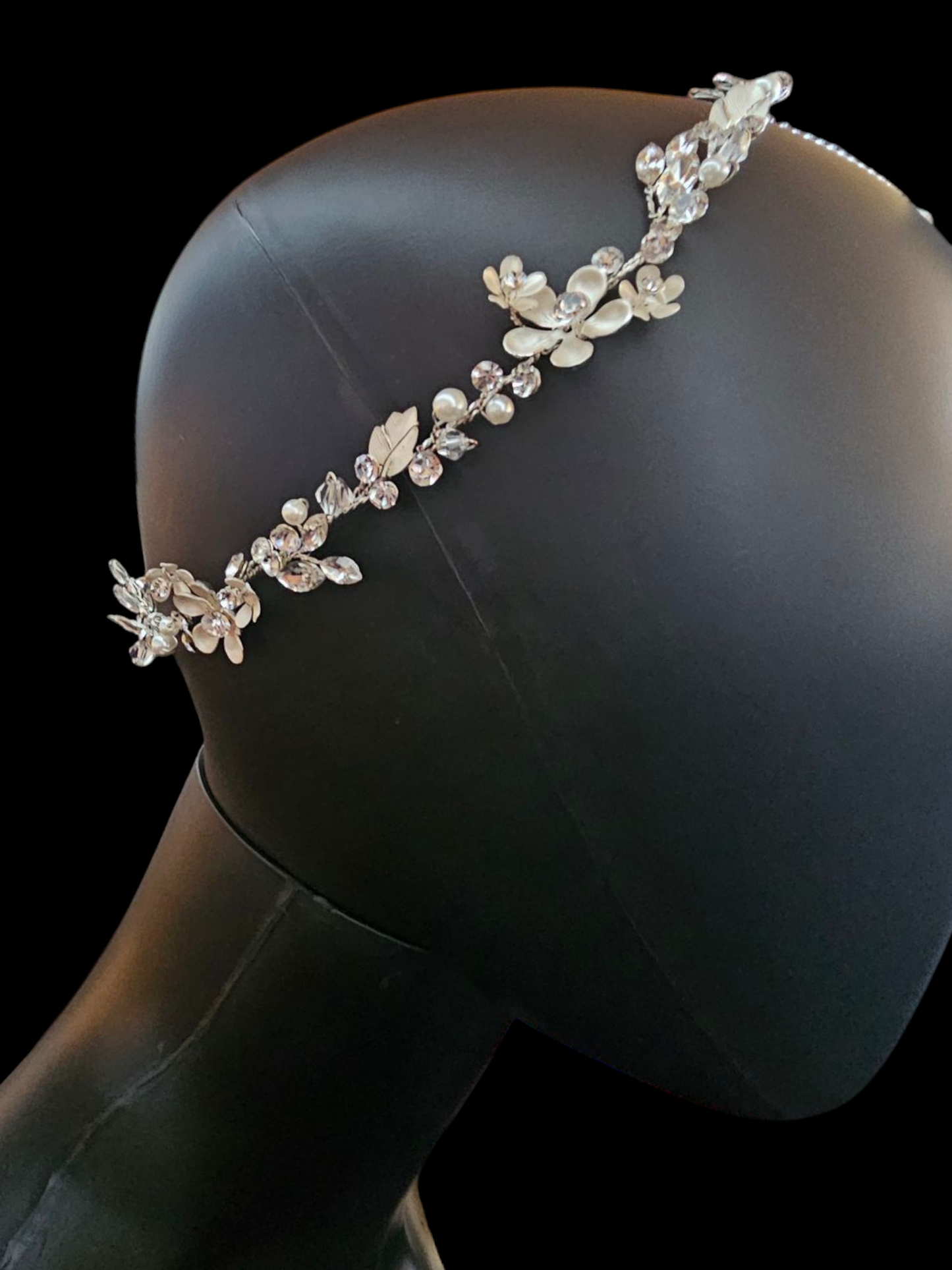 Silver Floral Wire Hair Wreath/Headband/Tiara - Marionat