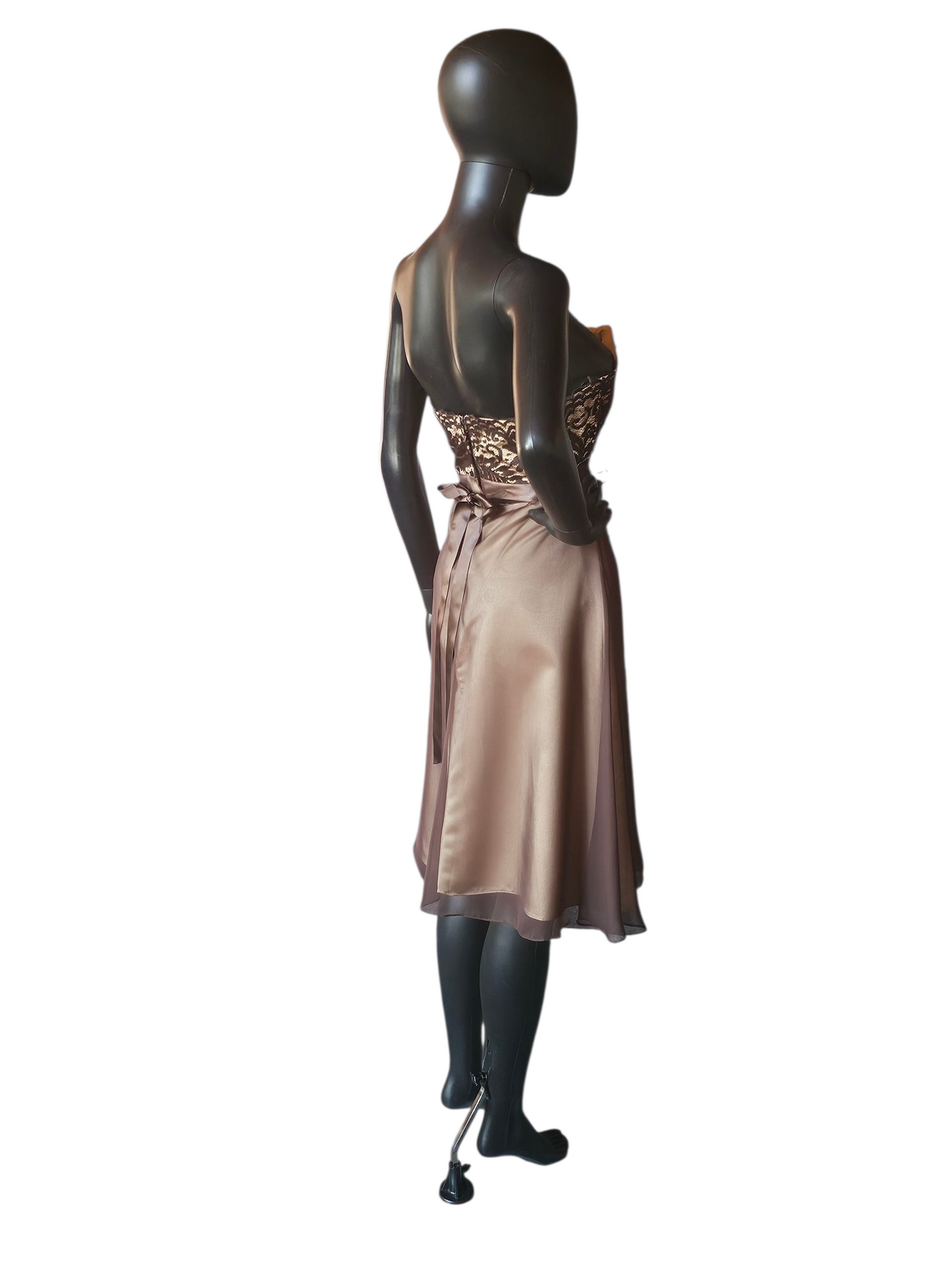 Chocolate/Gold Chiffon & Lace - Da Vinci