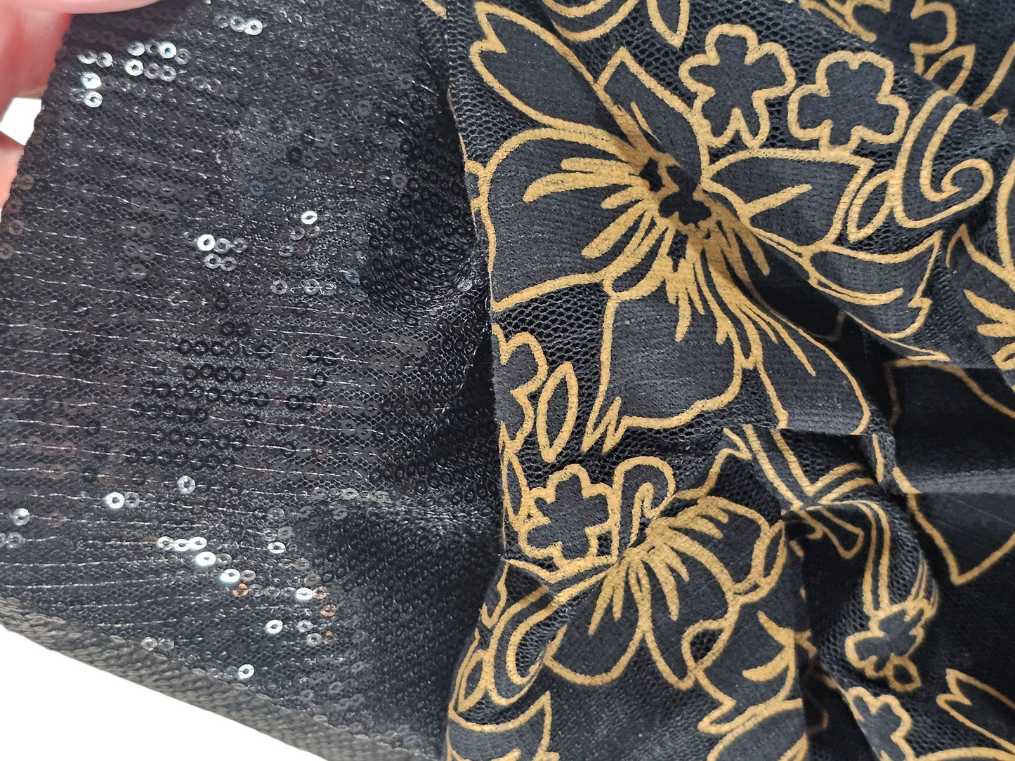 Black and Gold Floral Shimmer Cocktail Dress / Party Dress - Plenty Dresses by Tracy Reese