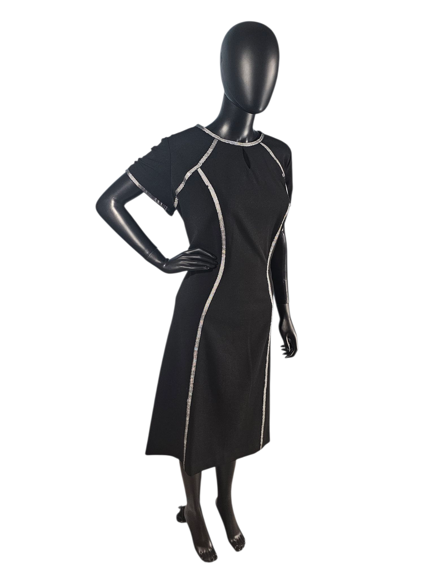 Black Mary Kay Silver Accent Cocktail Midlength Dress - Mary Kay