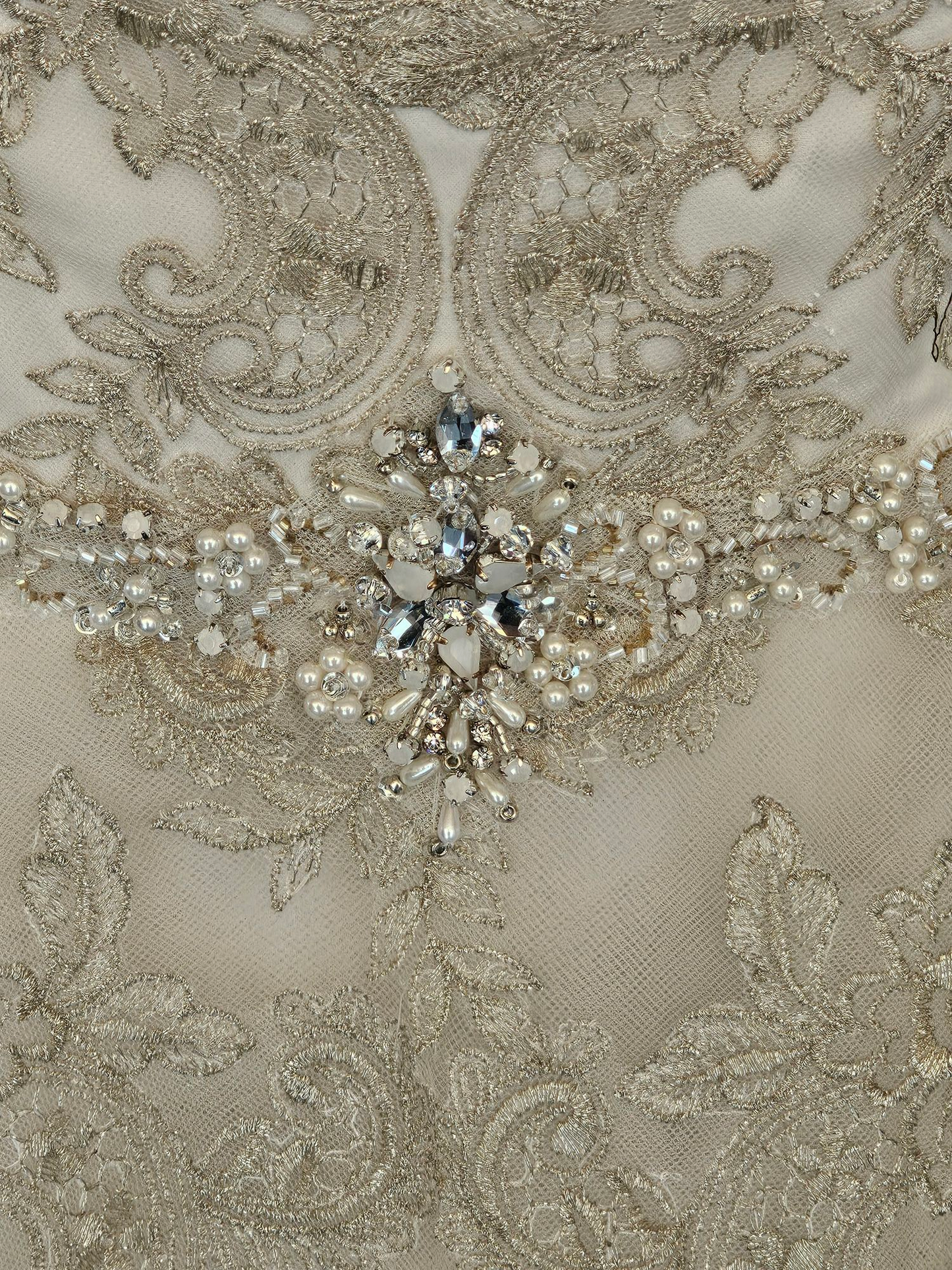 Champagne/Gold Embroidered High/Low Wedding Gown - Private Label by G