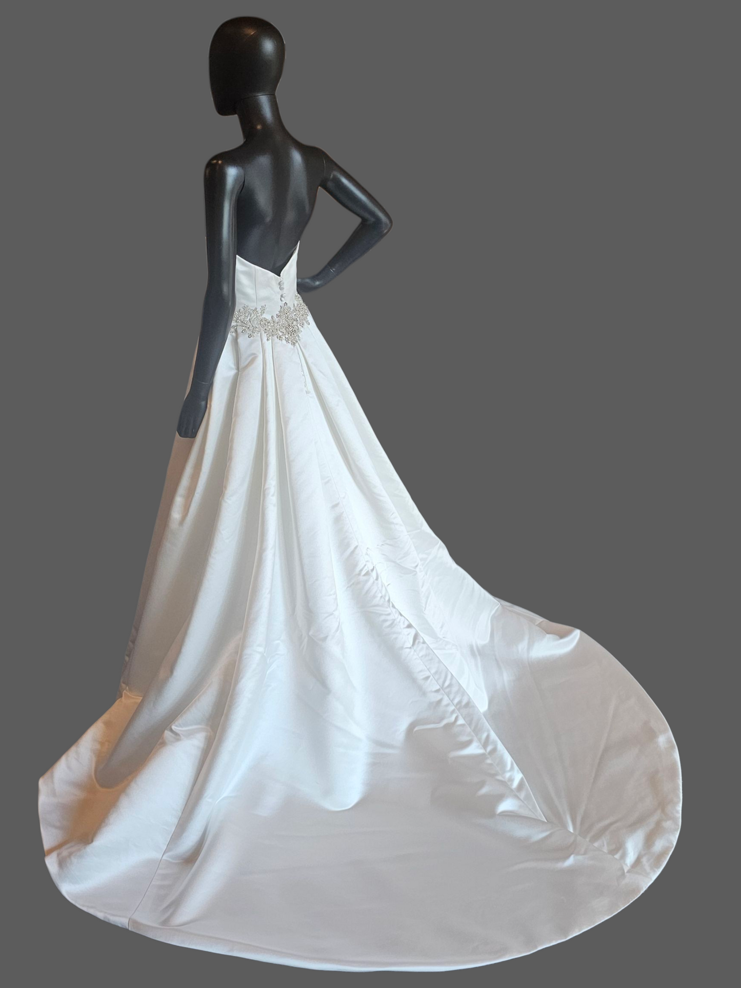 Ivory Satin A-Line Sweetheart Wedding Gown - Casablanca
