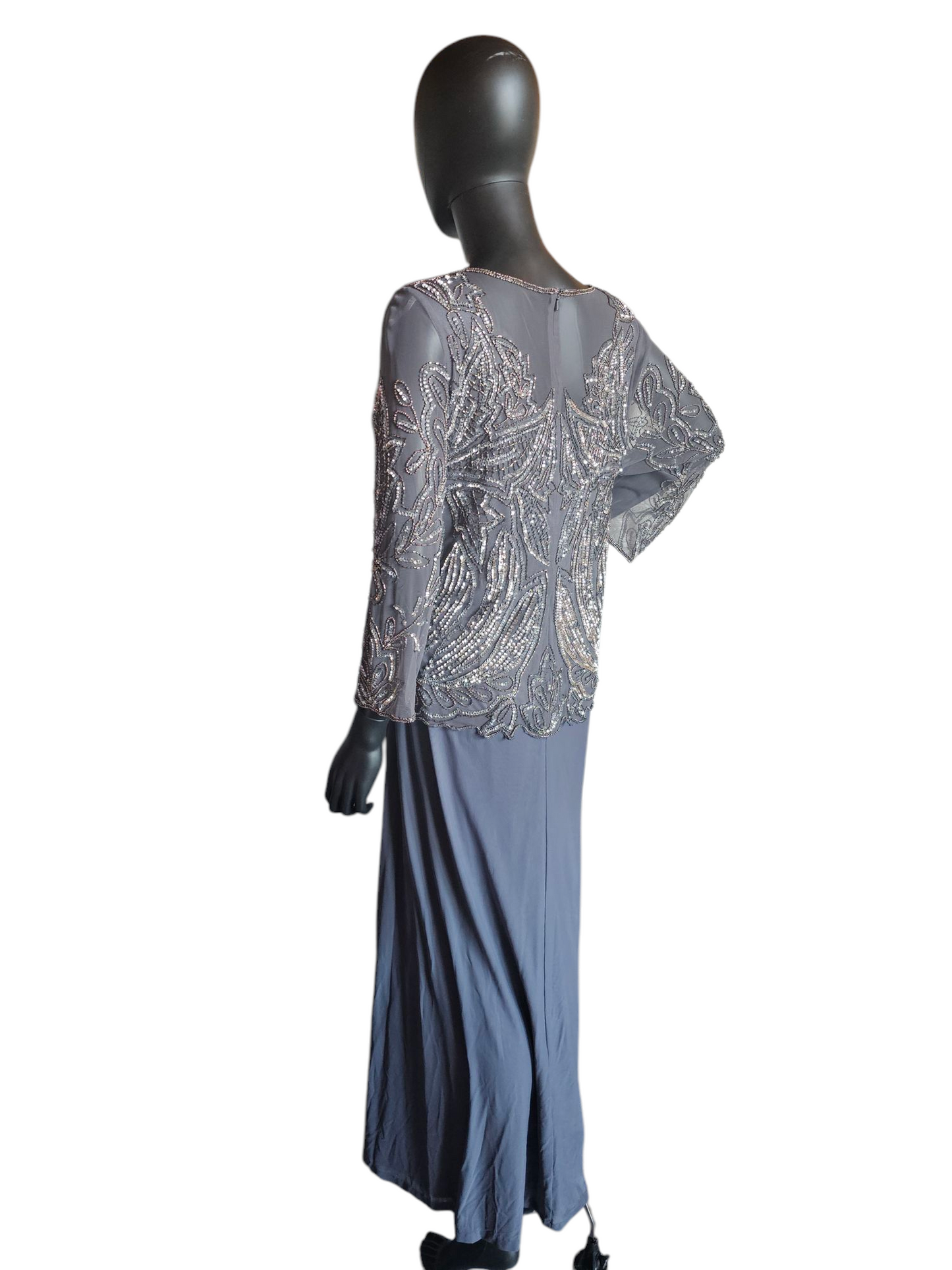 Grey Silver Sequin Illusion Formal - Pisarro Nights