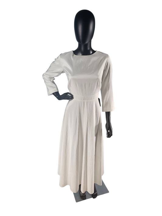 Handmade Taffeta Tea Length Wedding Gown