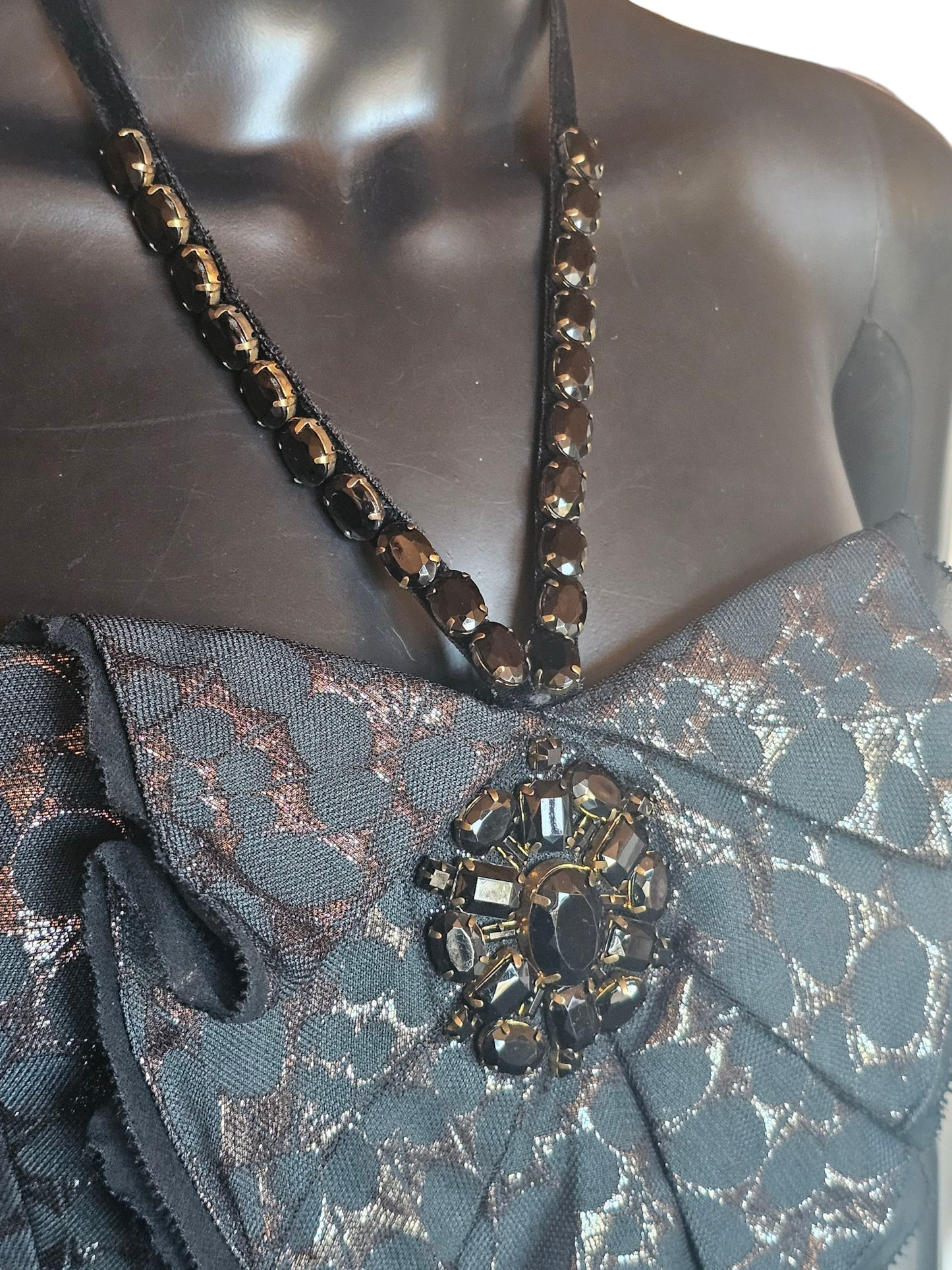 Black/Silver Jaquard Cocktail Dress - BCBG Max