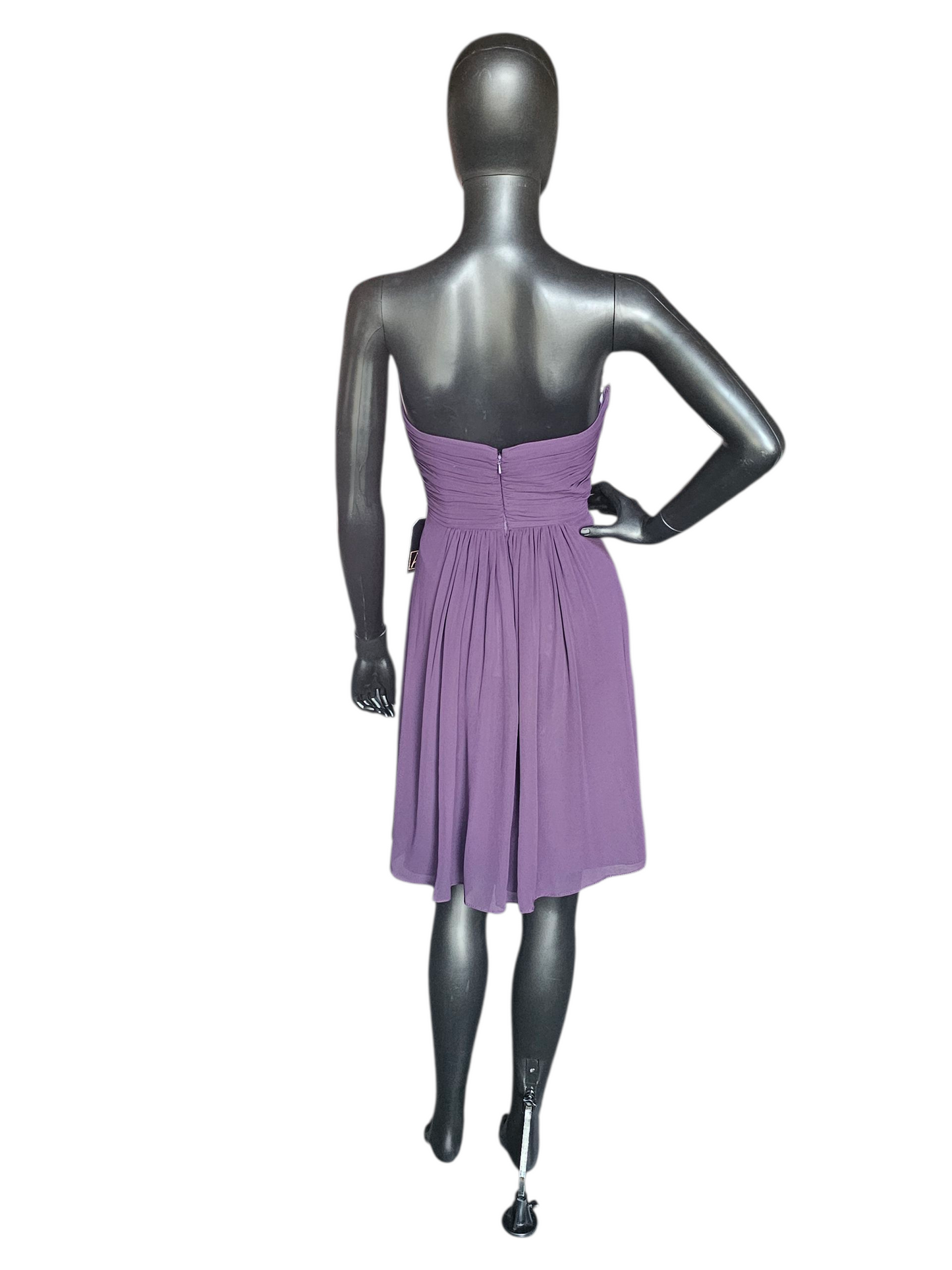 Plum Ruched Chiffon Sweetheart Cocktail/Party Dress NWOT - Bill Levkoff
