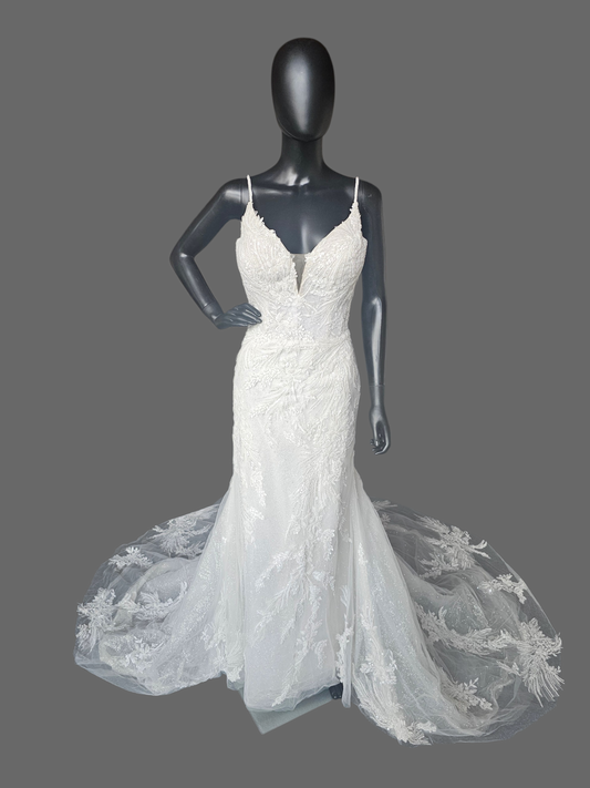 Full Beaded Glitter Layer Fit/Flare Wedding Gown - Private Label