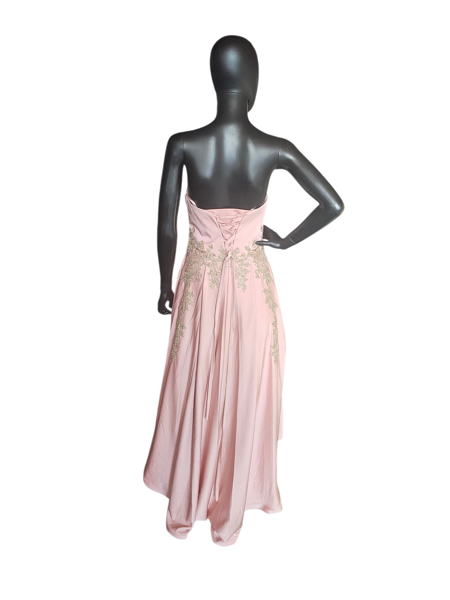 Dusty Rose/Gold High Low Formal Dress - LA Merchandise