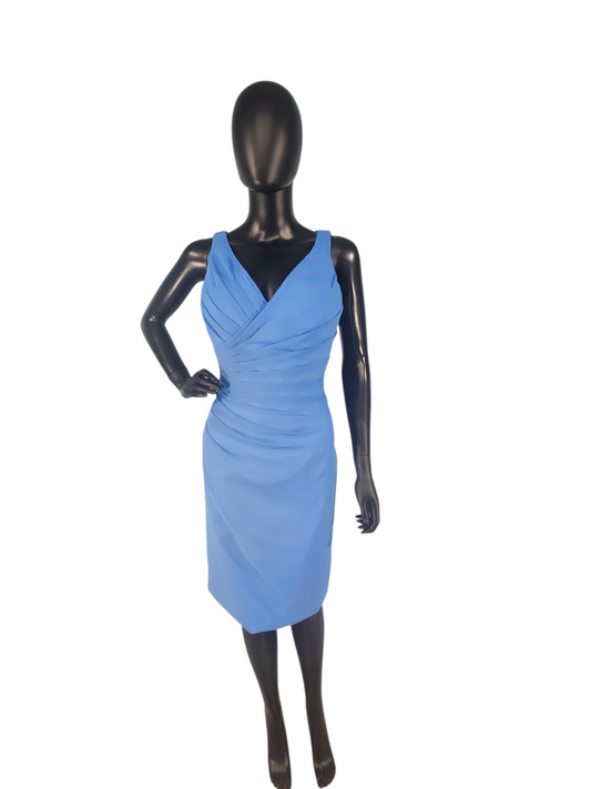 Cornflower Chiffon V-Neck Cocktail Dress/Party Dress - Da Vinci