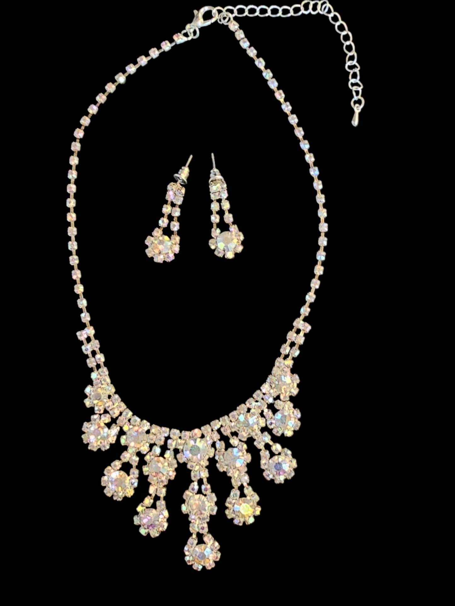 Iridescent Starburst Necklace/Earring Set