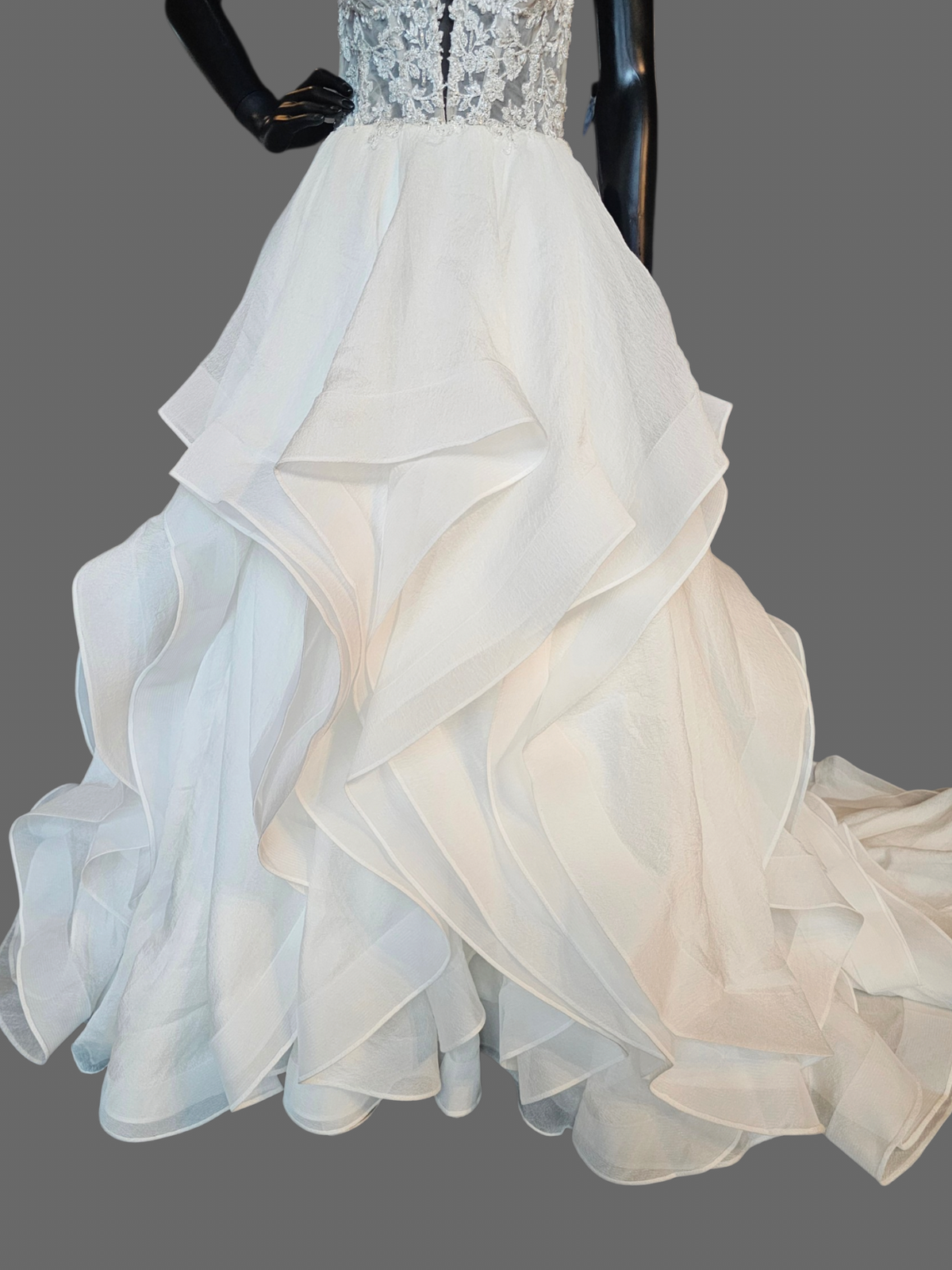Ivory Tiered Ballgown - Justin Alexander