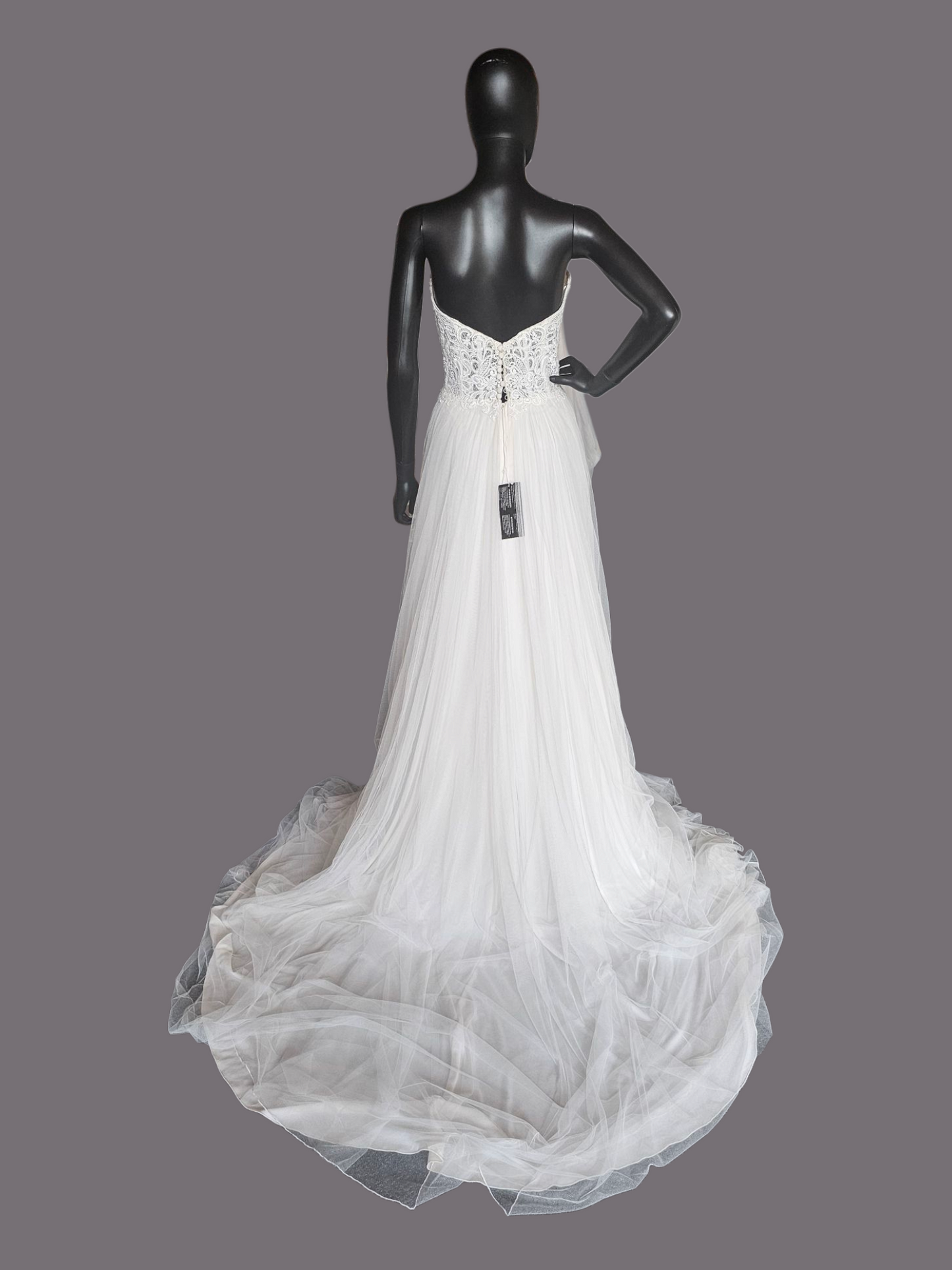 Lace Illusion Bodice Strapless Plunge - Justin Alexander