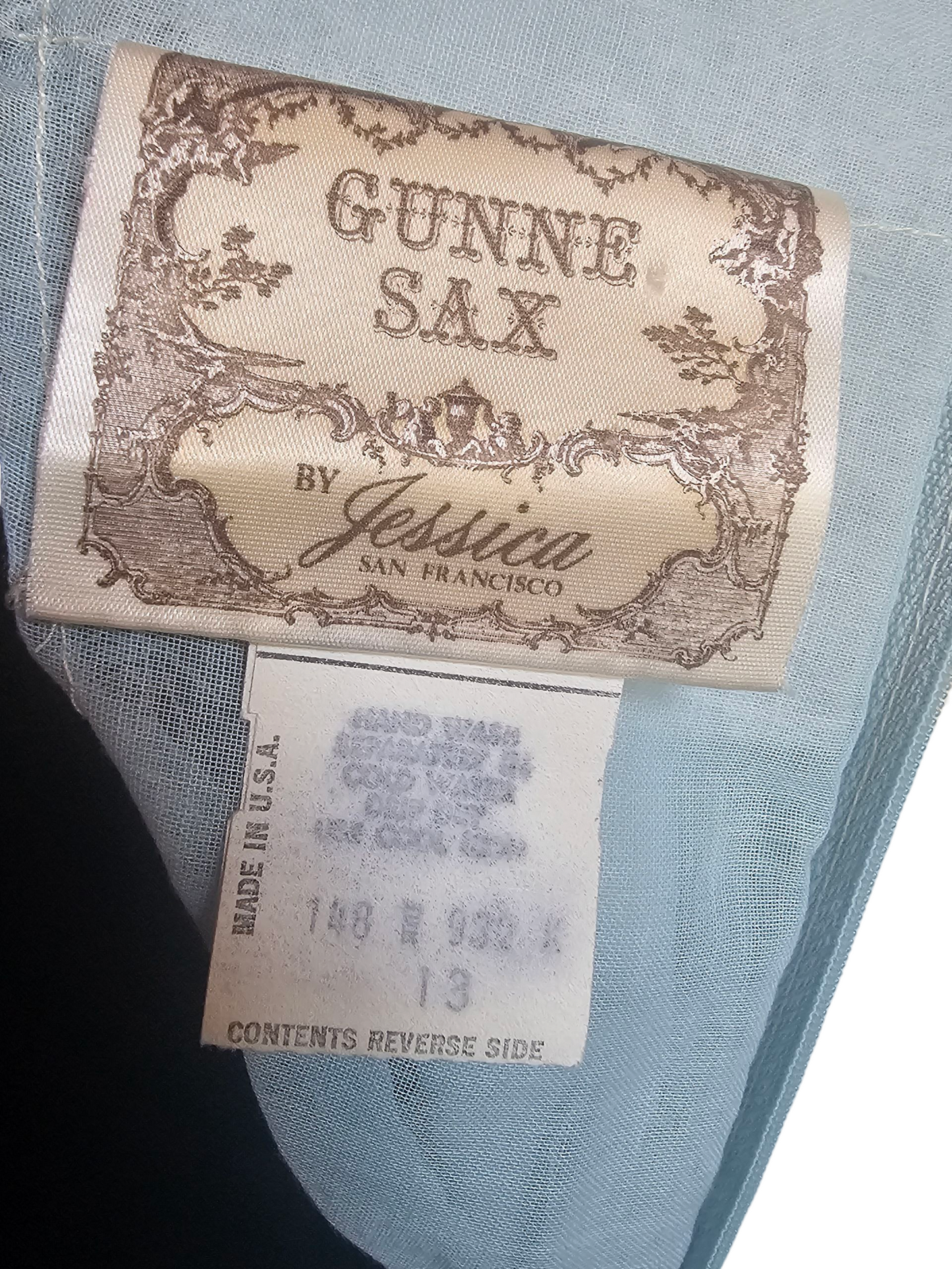 Vintage 70's Blue Prom Prairie Style Maxi Dress - Gunne Sax