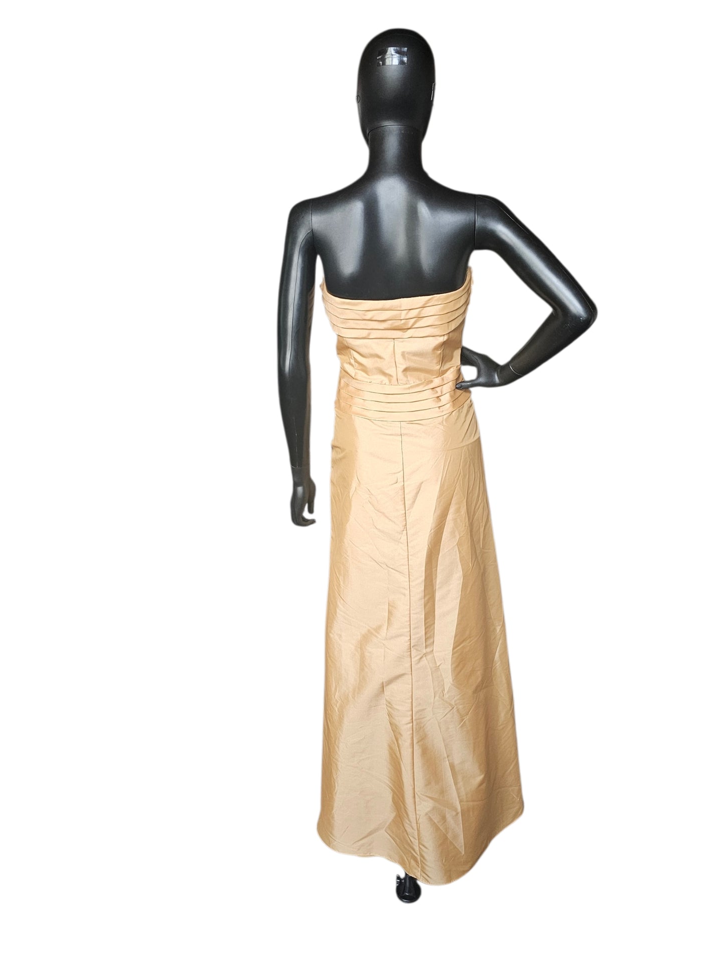 Gold Strapless Ruffle Tafetta - Bari Jay