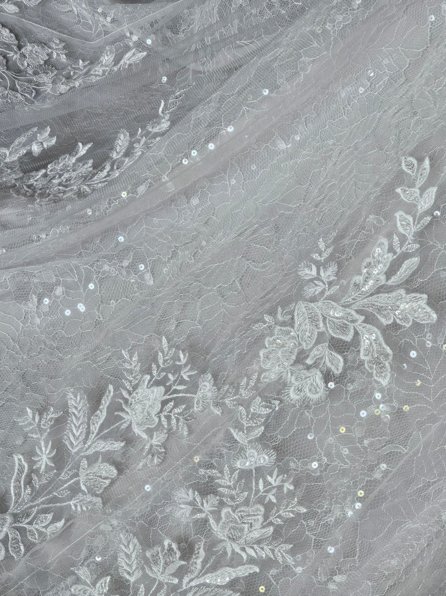 Ivory Illusion Neckline Plunge A-Line Floral Lace Wedding Gown - Morilee