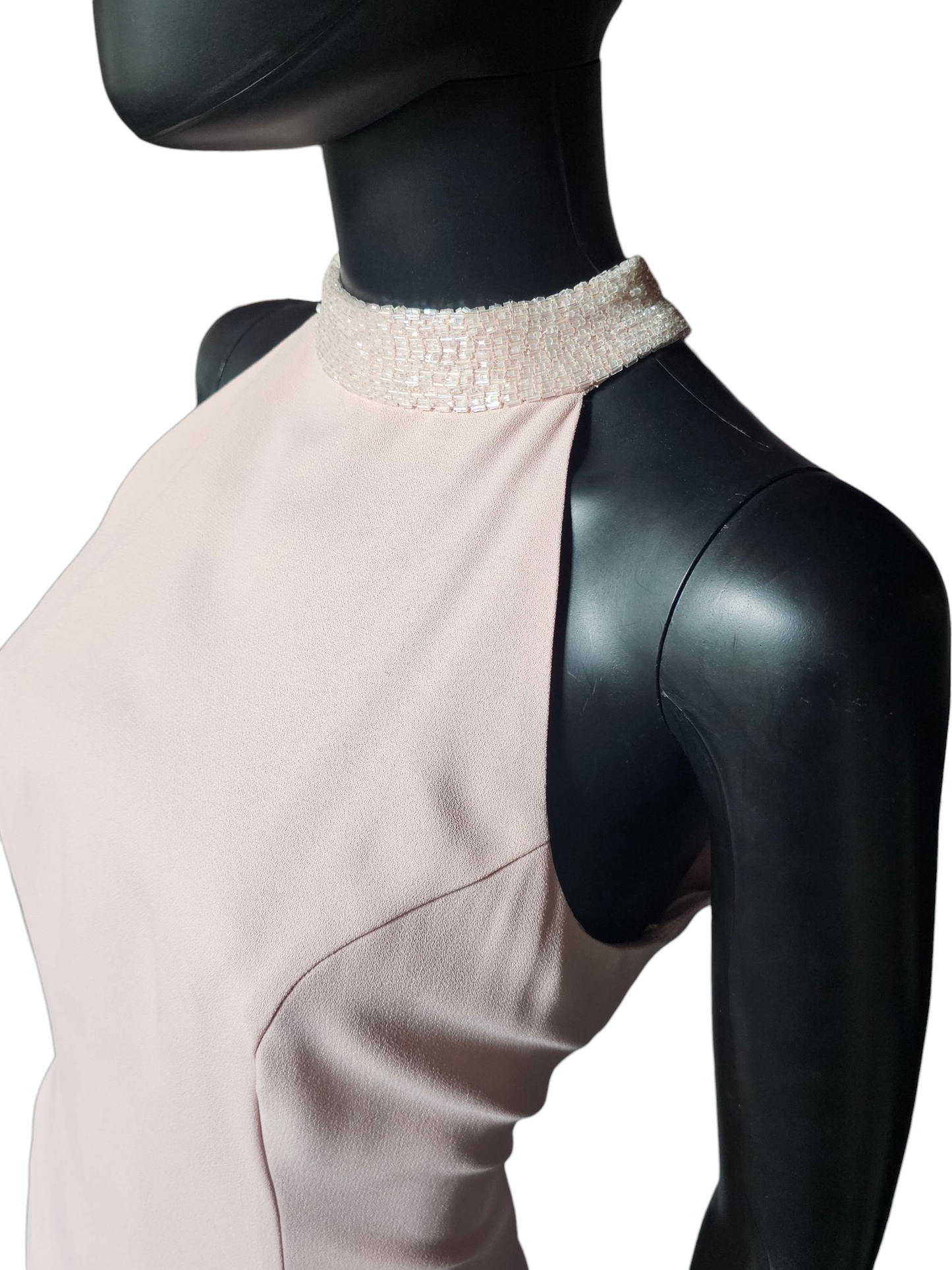 Soft Pink High Neck Sheath Formal Maxi Gown W/Jacket - Malas New York