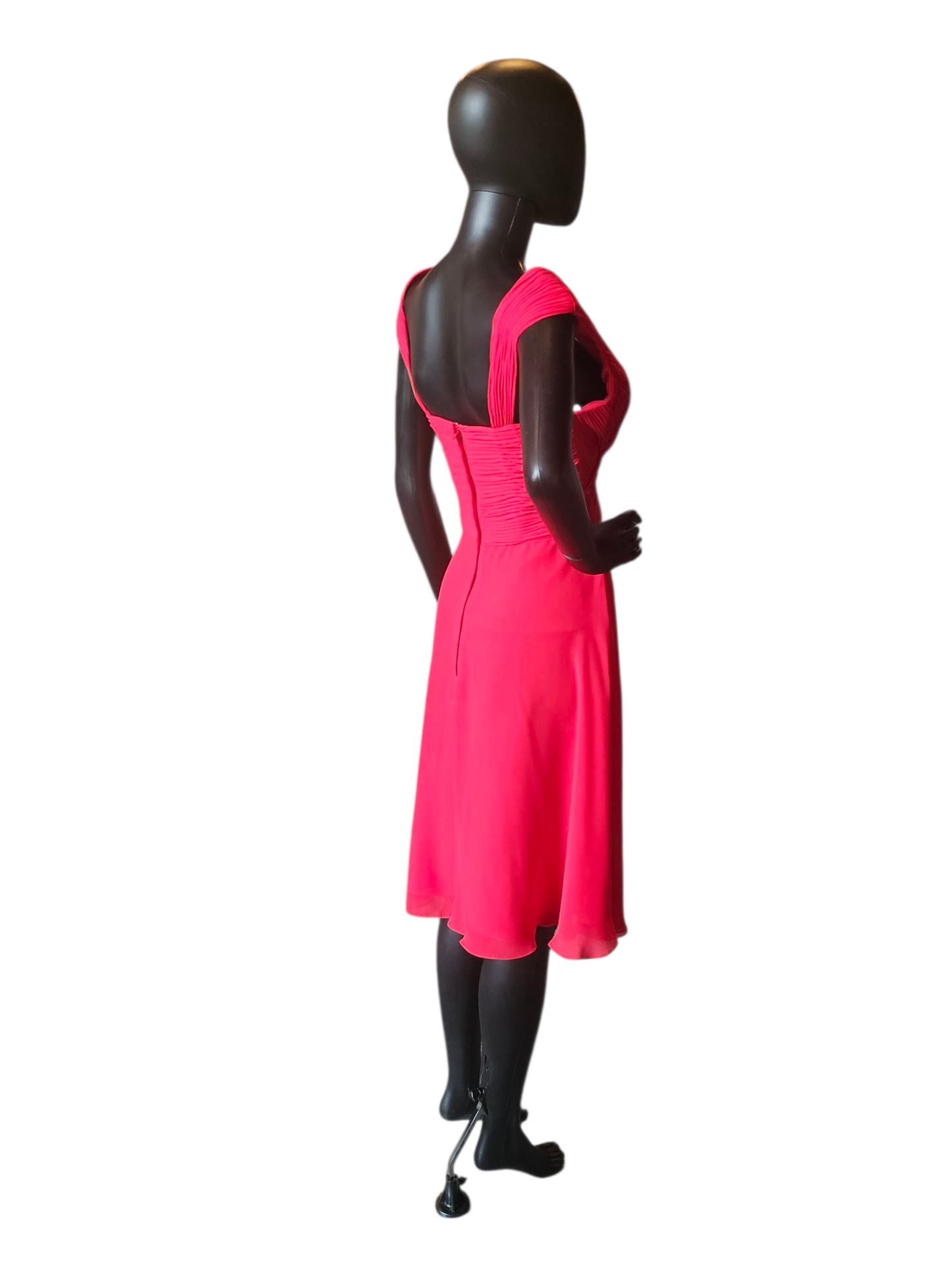 Cherry Red Chiffon Party Dress - Da Vinci