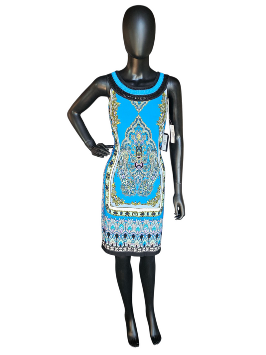 Blue Jersey Print Dress - Short - New Drictions - NWT