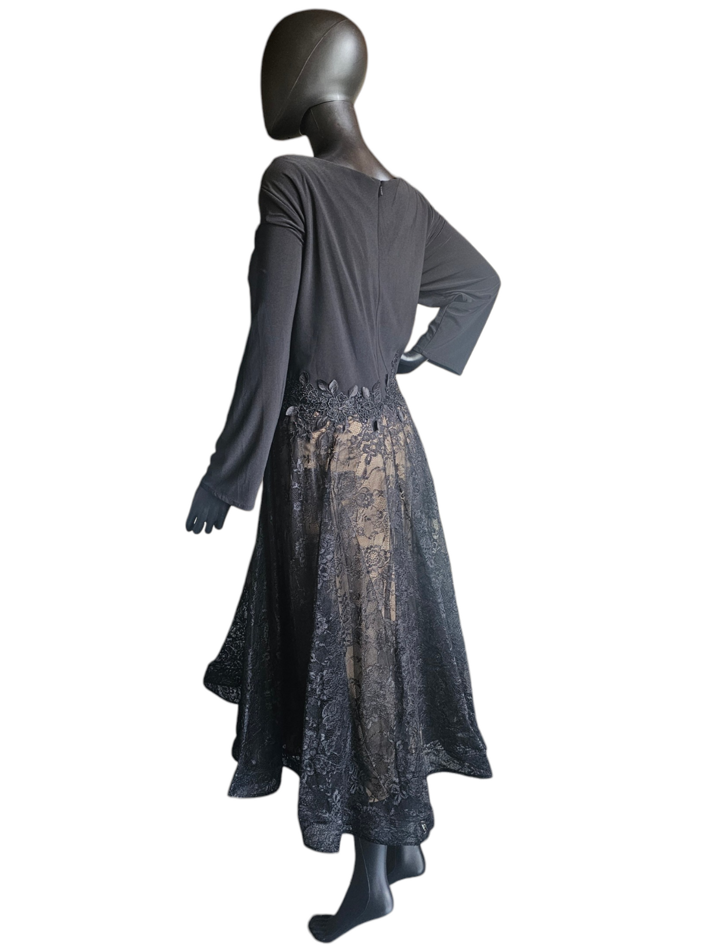 Black V-Neck 3/4 Sleeve Cocktail - Mac Duggal