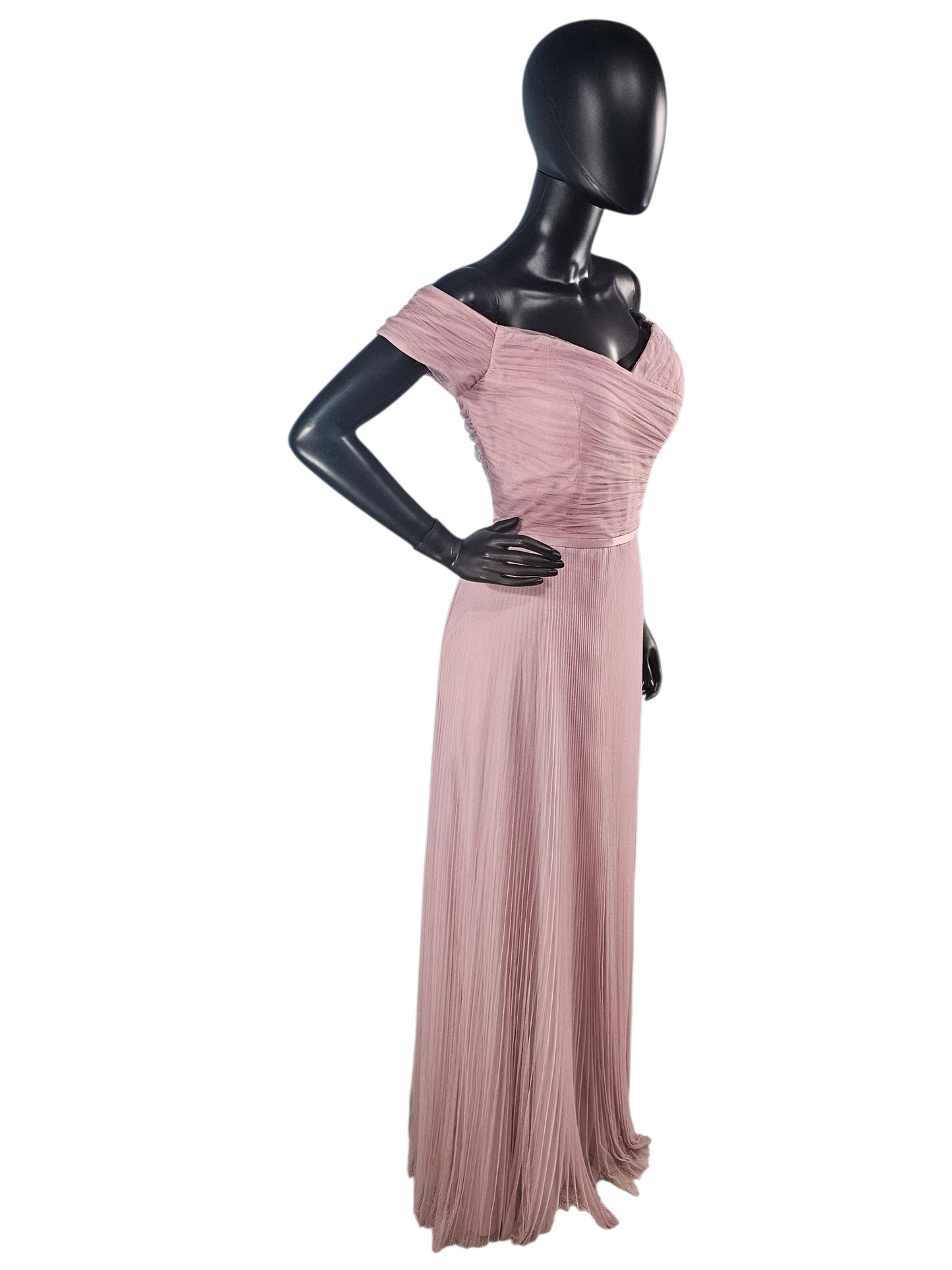 Desert Rose Accordion Net Off Shoulder Formal Dress - Mori Lee