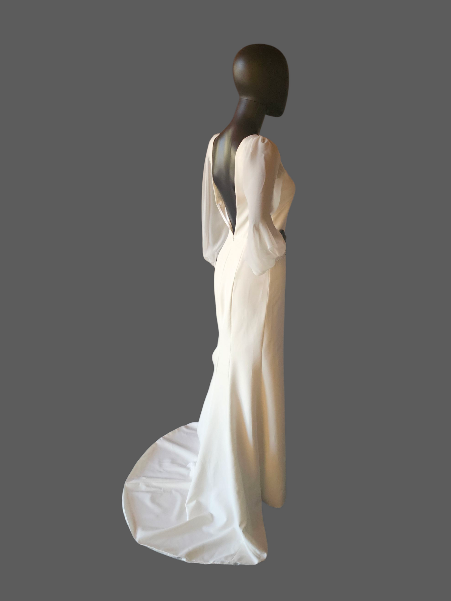 Square Neck Peasant Sleeve Boho Fitted Wedding Gown - Jenny Yoo