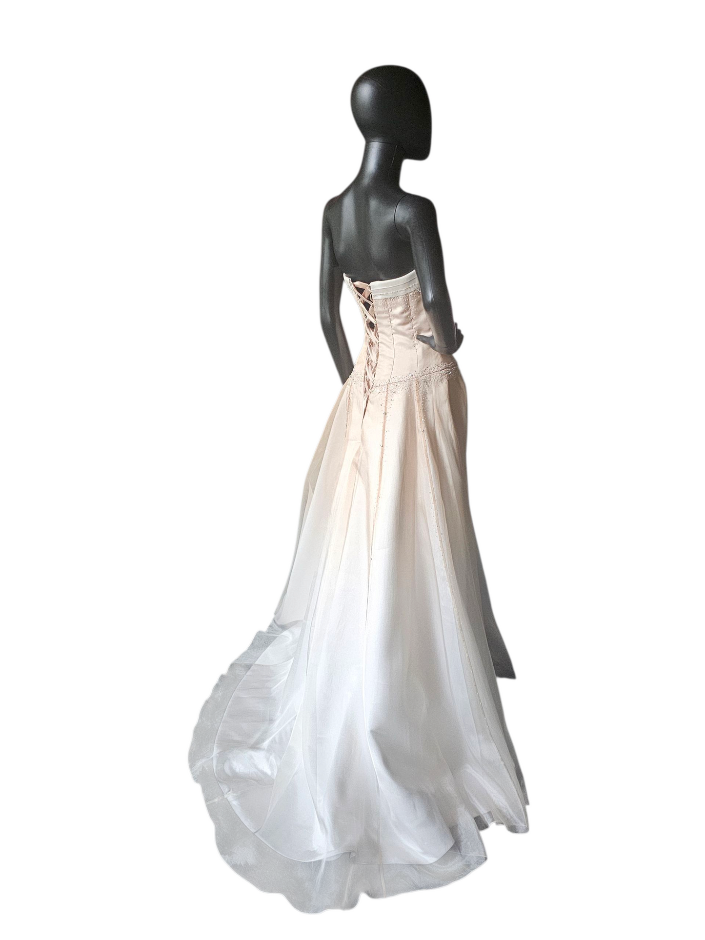 Gold Ombre Organza Straight Strapless A-line Wedding Gown - Maggie Sottero Couture