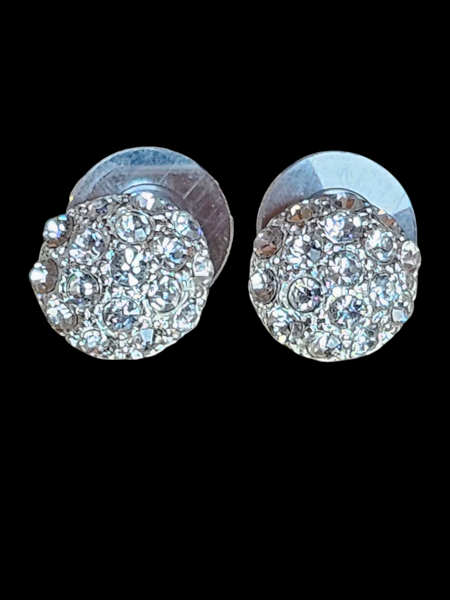 Silver/Crystal Large Stud Earring