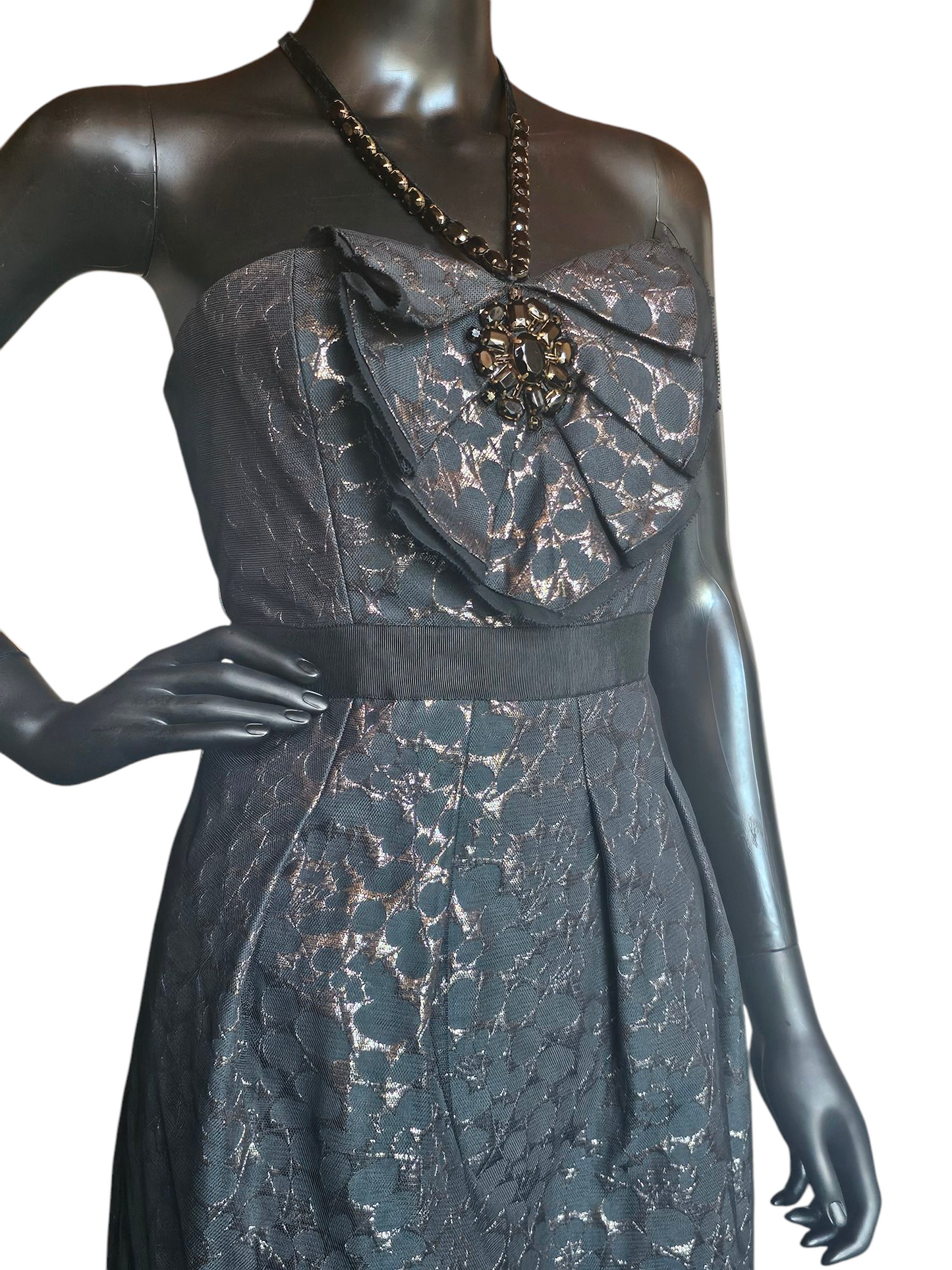 Black/Silver Jaquard Cocktail Dress - BCBG Max