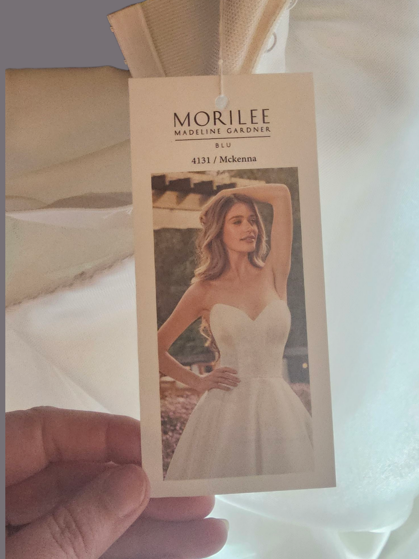 Strapless Contoured Bodice Diamantina Satin Wedding Gown - Morilee