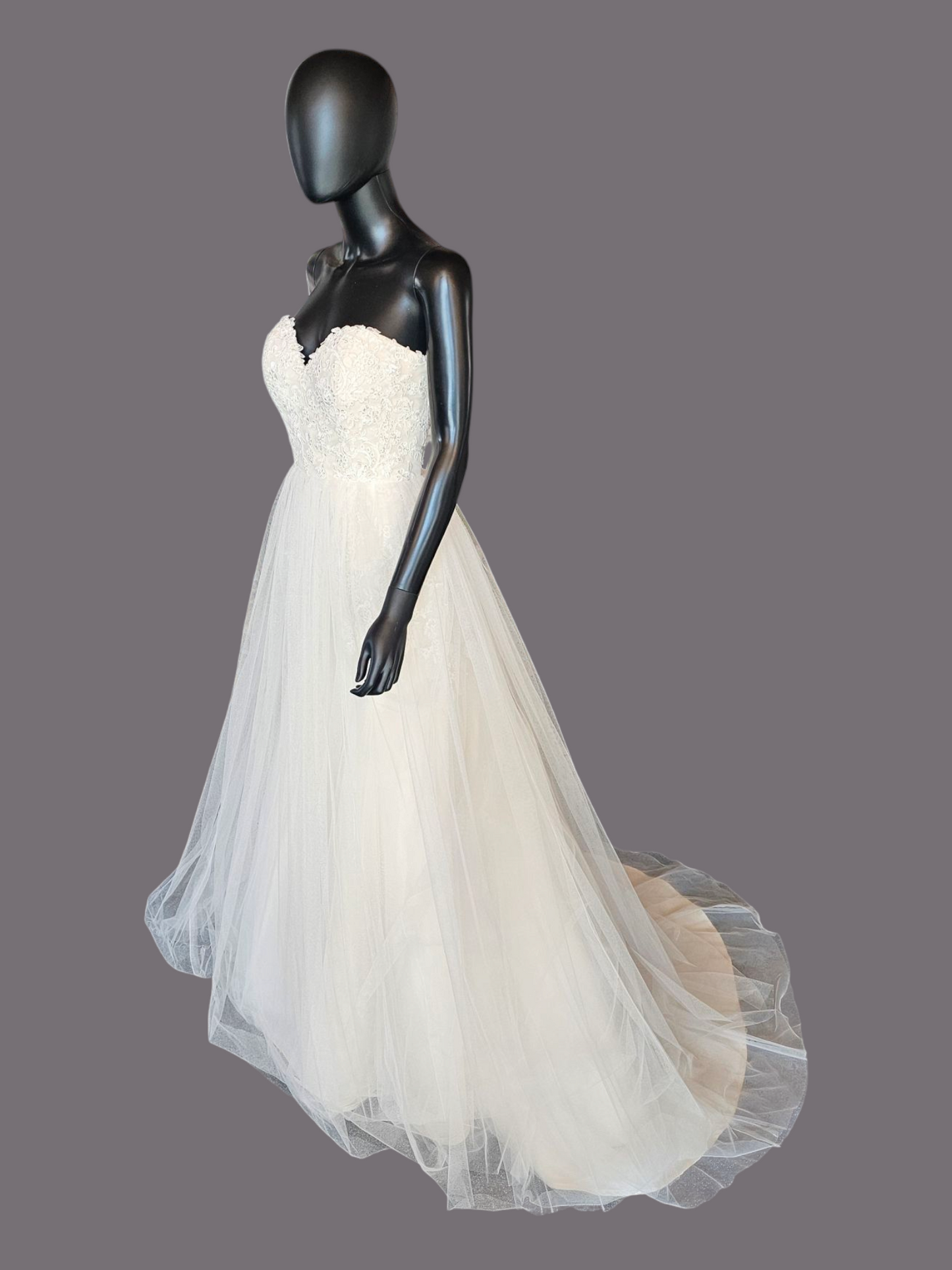 2-Tone Ivory Sweetheart Neckline A-Line Wedding Gown - Renewal