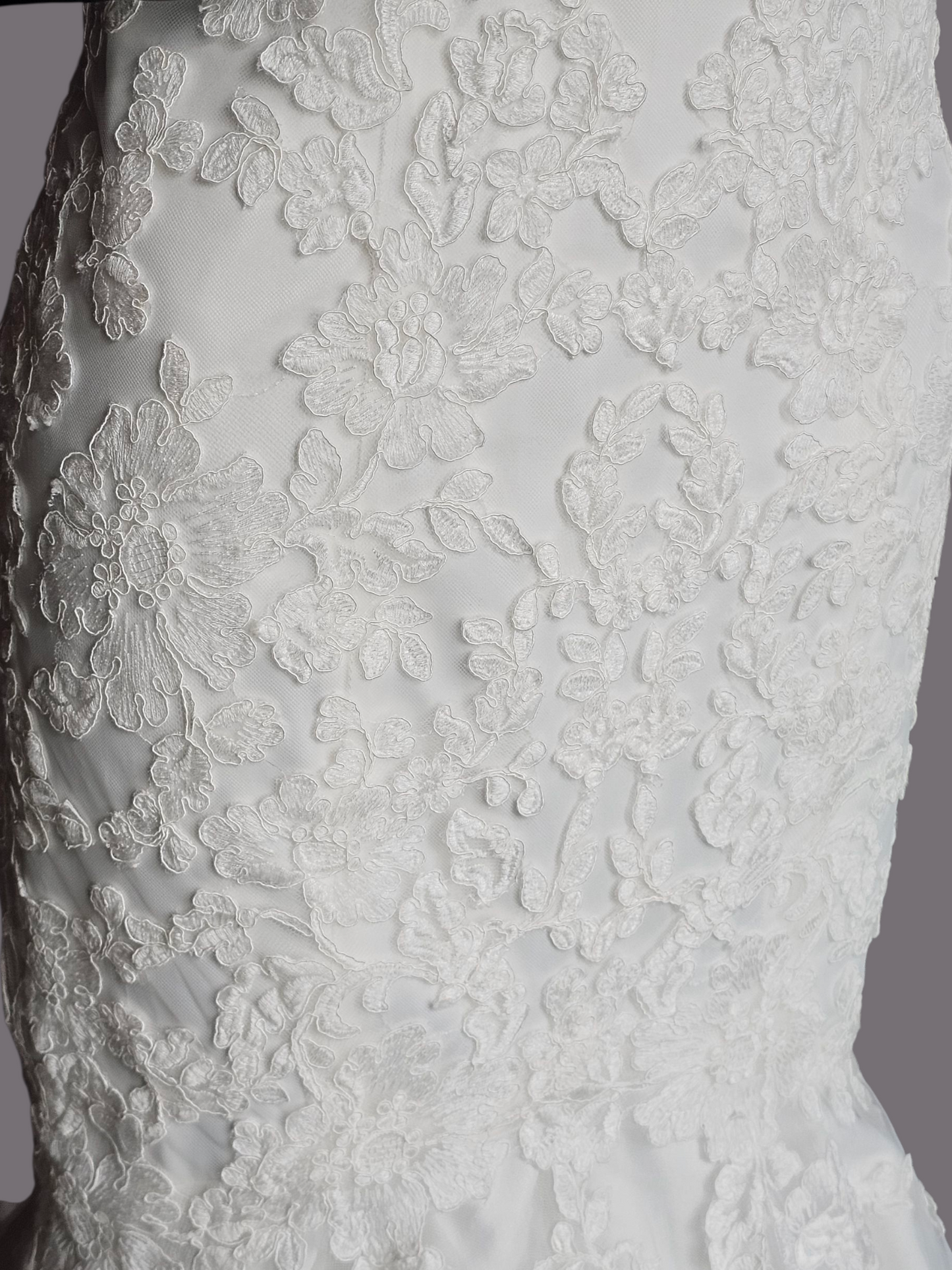 Ivory Full Lace Fit/Flare Wedding Gown - Mori Lee