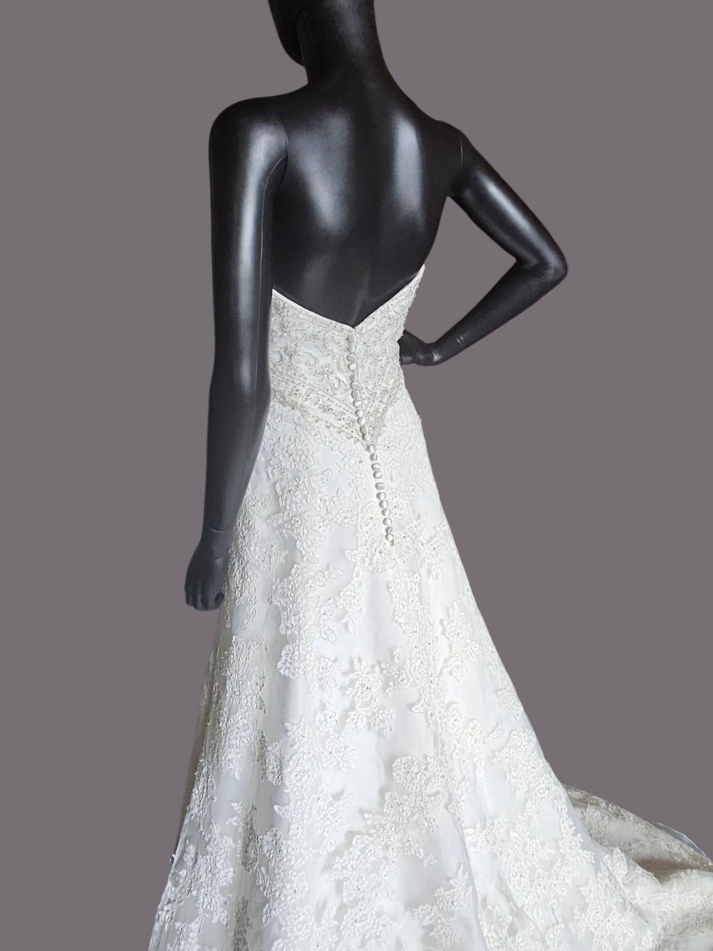 Ivory Lace Strapless Empire Waist Wedding - Morilee