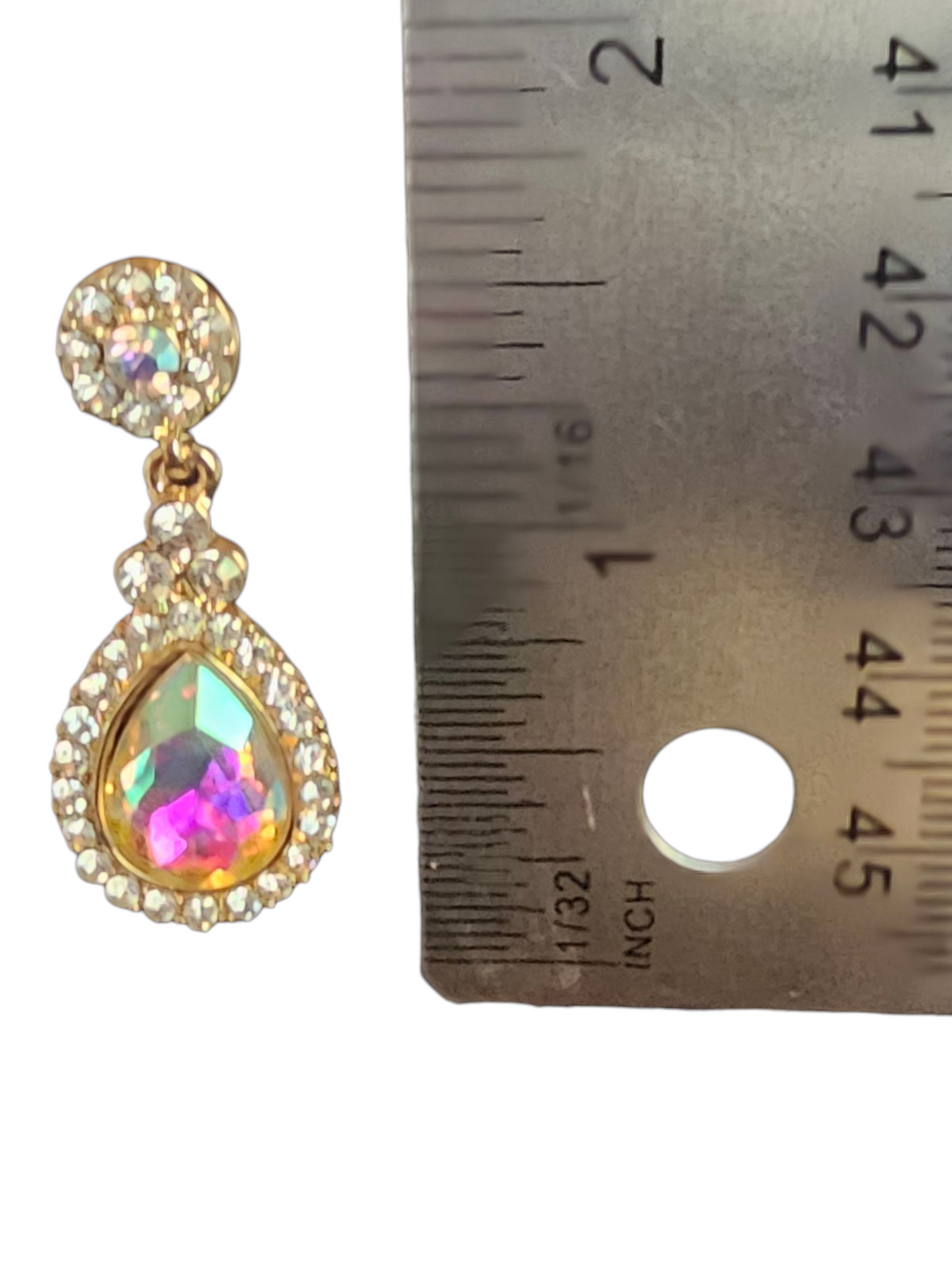 Gold Iridecent Teardrop Earring