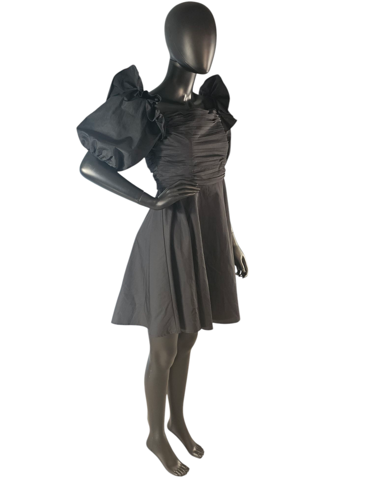 Black Taffeta Puff Sleeve Mini Party Dress - Prabal Gurung NEW w/Tag