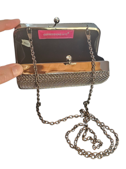 Black Metal Mesh Clutch