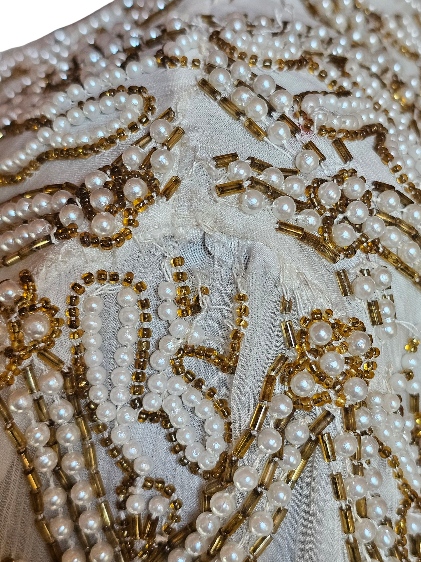 Ivory/Gold/Pearl 100% Silk Jacket