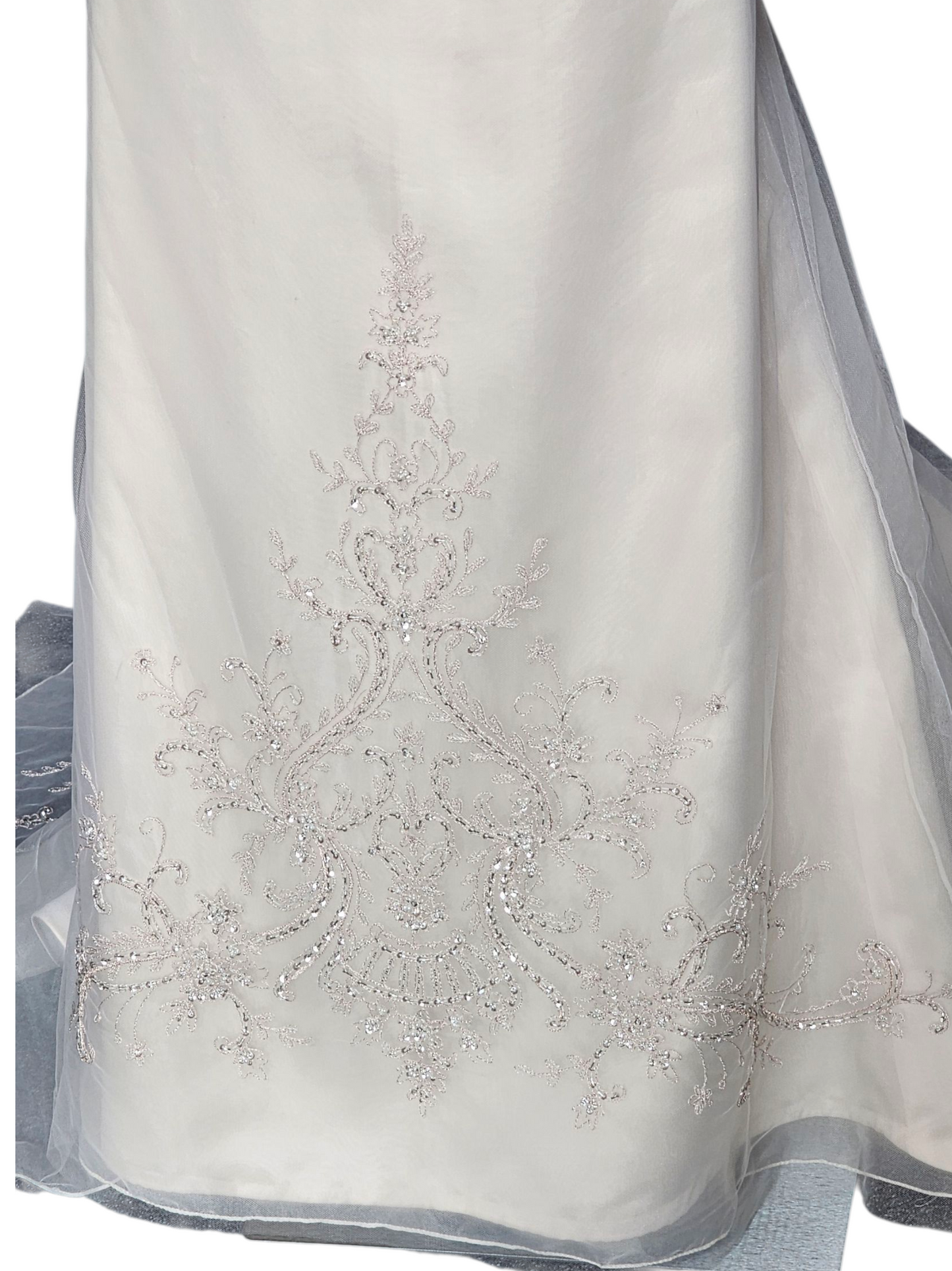 Champagne/Rose Gold Spaghetti Strap A-Line Wedding Gown - Beloved